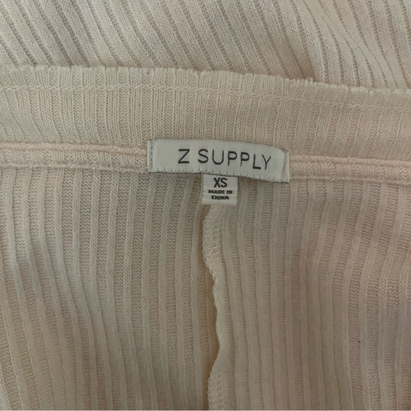 Z SUPPLY Ribbed Oversized Button Down Shirt Top Cream - Picture 7 of 8
